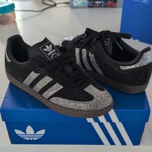 Adidas Black and Silver Crystal Sneakers